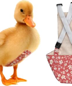 Chicken Diapers Duck Diaper Diaperalls for Hens, Roosters, Ducks, Ducklings - Reusable, Adjustable by Uni Infinity (Pink Floral, Duck Small, 1, Count)