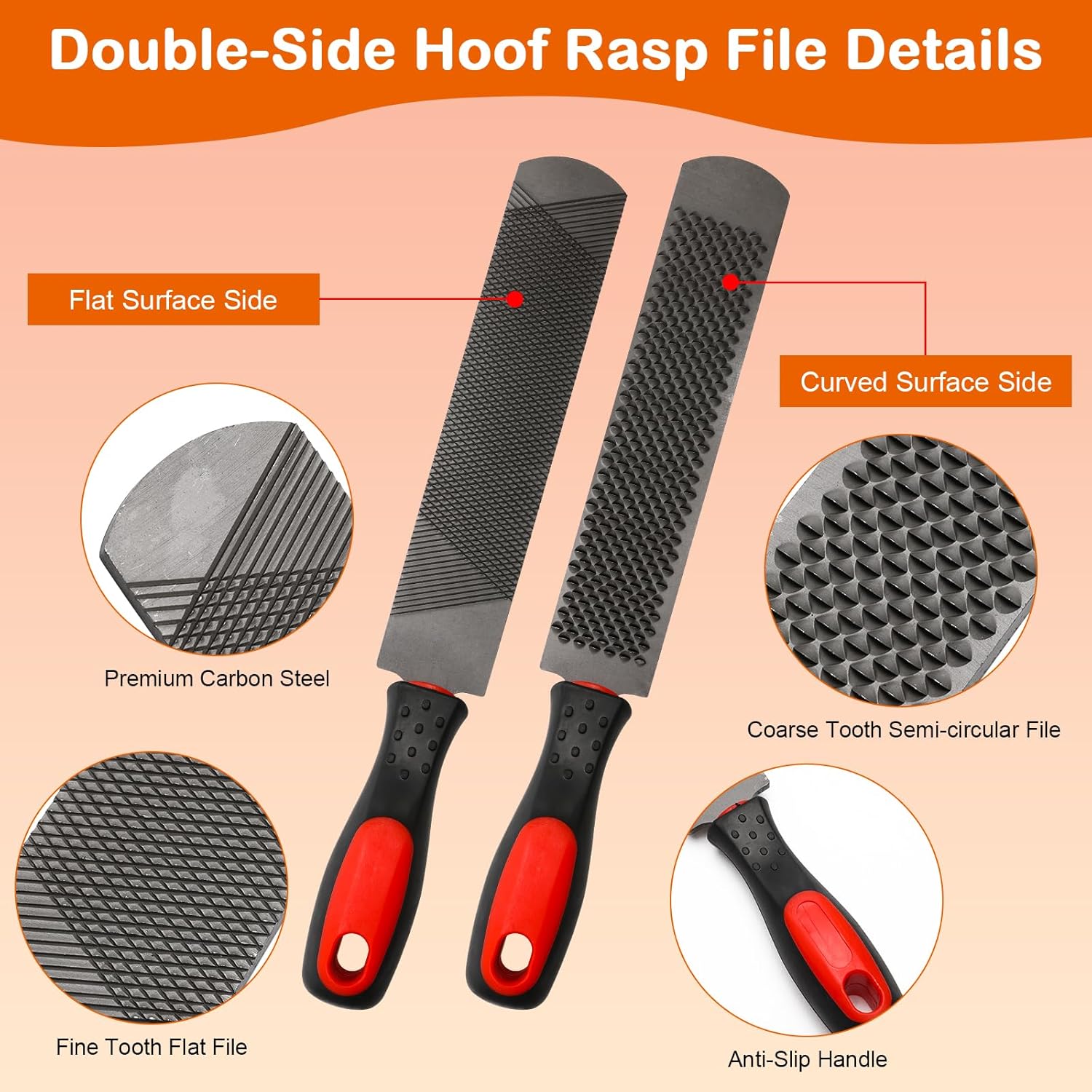 8 Inch Coldairsoap Goat Hoof Trimmers Kit - 3Pcs Hoof Trimmers, 1Pcs Double-Side Long Handle Rasp, 1Pcs Storage Bag, Hoof Rasp File for Sheep, Alpaca, Lamb, Pig