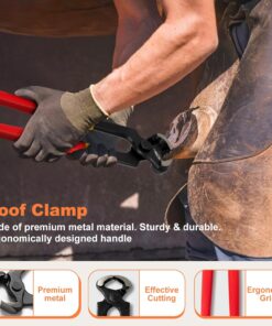 8 inch Farrier Tools Kit (8 Piece) Horse Goat Hoof Trimmers Carbon Steel Nippers Shears Nail Clipper, Mini Rasp, Hoof Trimming Cutter Knife, File for Pig Sheep Donkey Equine...