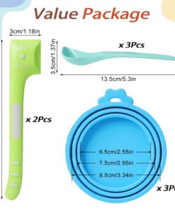 8 PACK Can Lids, Pet Food Can Cover and Food Mixing Spoons Food Canned Scoop, Fits Most Standard Size Dog and Cat Can Tops for Pet Cat Dog Feeding Can and Wet Food Storage