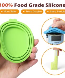 8 PACK Can Lids, Pet Food Can Cover and Food Mixing Spoons Food Canned Scoop, Fits Most Standard Size Dog and Cat Can Tops for Pet Cat Dog Feeding Can and Wet Food Storage