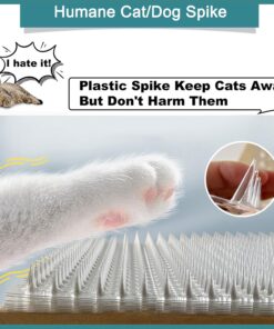 8 Pack Cat Deterrent Outdoor/Indoor Scat Mat, Pet Deterrent Training Mats, Keep Cats/Dogs Away Plastic Mats with Spikes, 12 Sq.ft, 16 x 13 Inches