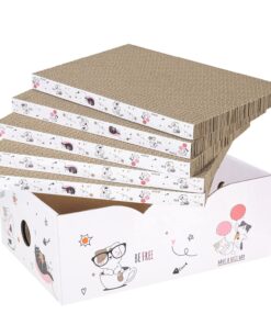 8 Packs in 1 Cat Scratch Pad, Cat Scratcher Cardboard,Reversible,Durable Recyclable Cardboard, Premium Scratch, Suitable for Cats to Rest, Grind Claws and Play
