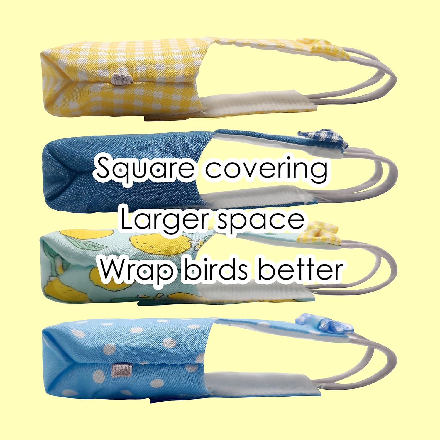 Bird Diaper Harness Flight Suit Clothes with 80 Inch Flying Leash Rope for Parrots Conure Cockatiel Pet Birds Weight 80-105 Grams, M Size Yellow, Including A Cotton Pad - Ảnh 5