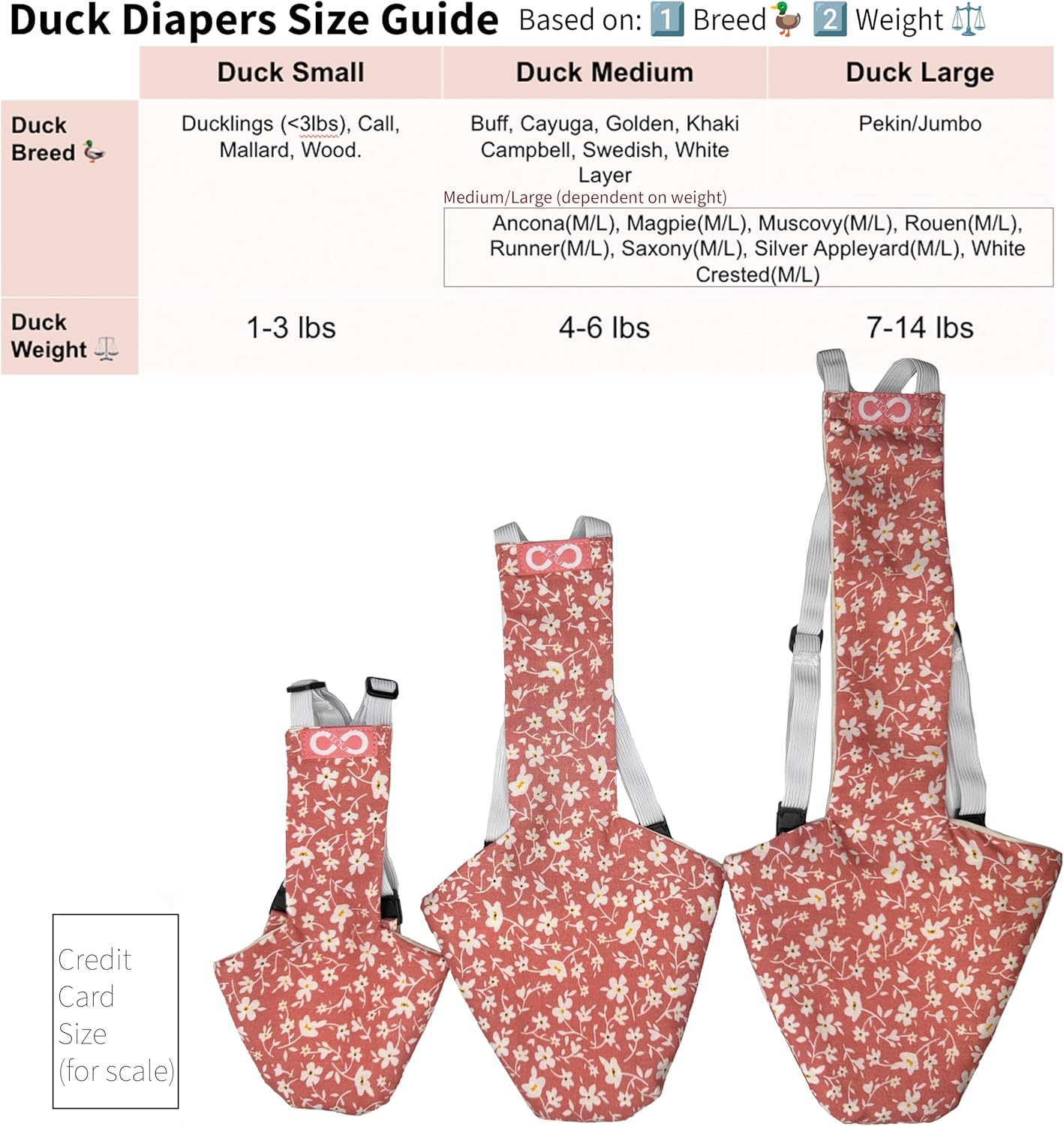 Chicken Diapers Duck Diaper Diaperalls for Hens, Roosters, Ducks, Ducklings - Reusable, Adjustable by Uni Infinity (Pink Floral, Duck Small, 1, Count) - Ảnh 3