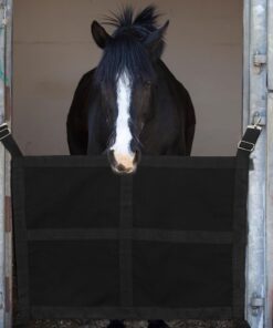Abbylike 2 Pcs Horse Stall Guard with Adjustable Straps 27 x 19 Inch Aisle Guard for Horses Easy Installation Door for Horses to Keep Horse Securely in Stall in Style Black...