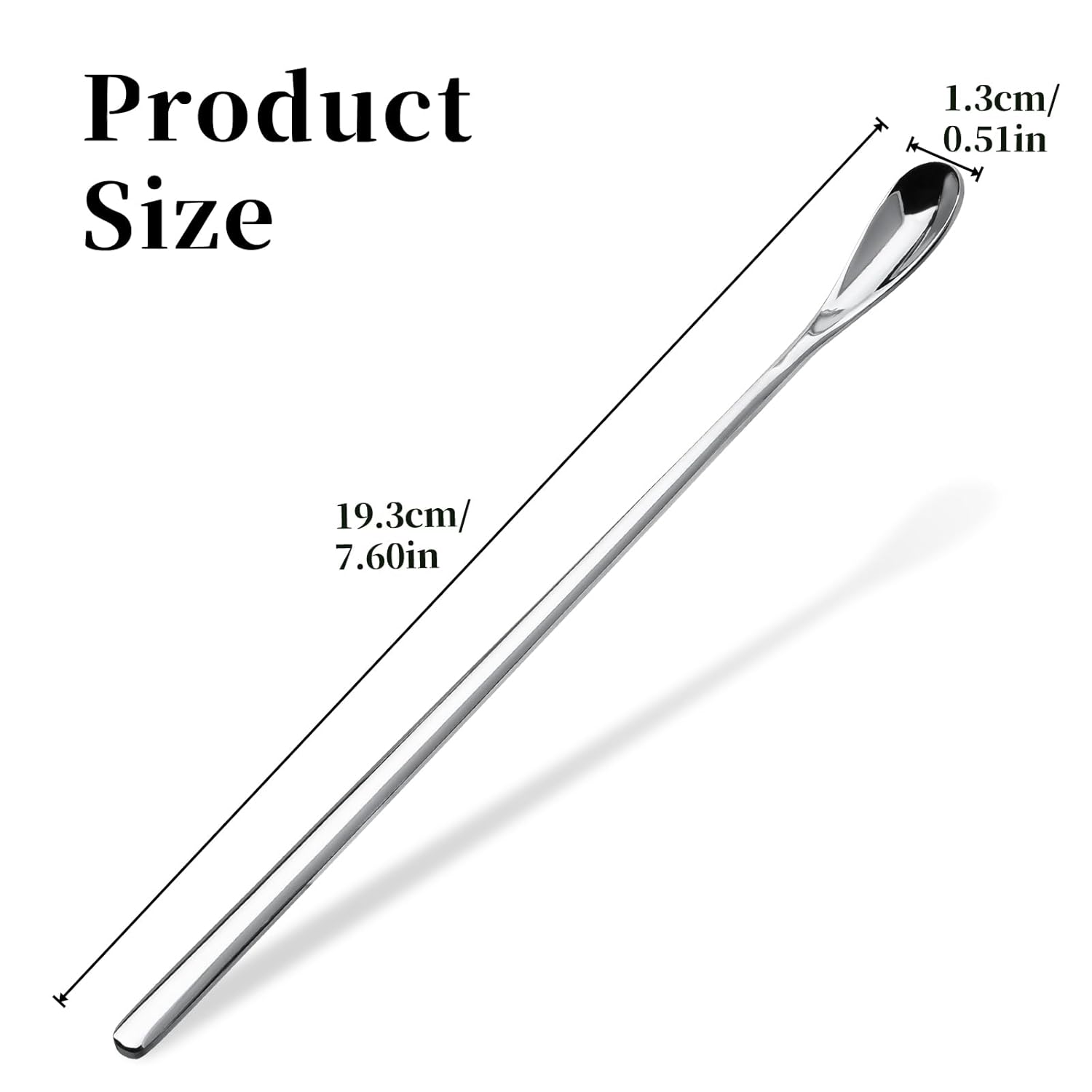 Abeillo 2Pcs Crested Gecko Feeding Spoon, Stainless Steels Reptile Spoon, 7.6 Inch Long Handle Crested Food Feeding Spoon for Gecko Lizard Gargoyle Bearded and Other Small Animals