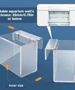 Acrylic Hatchery Incubator Tank for Fish & Corals, Hanging Acclimation Box for Saltwater & Freshwater Aquariums, Aquarium Fish Breeding Box for Small Fish Shrimp Turtle and...