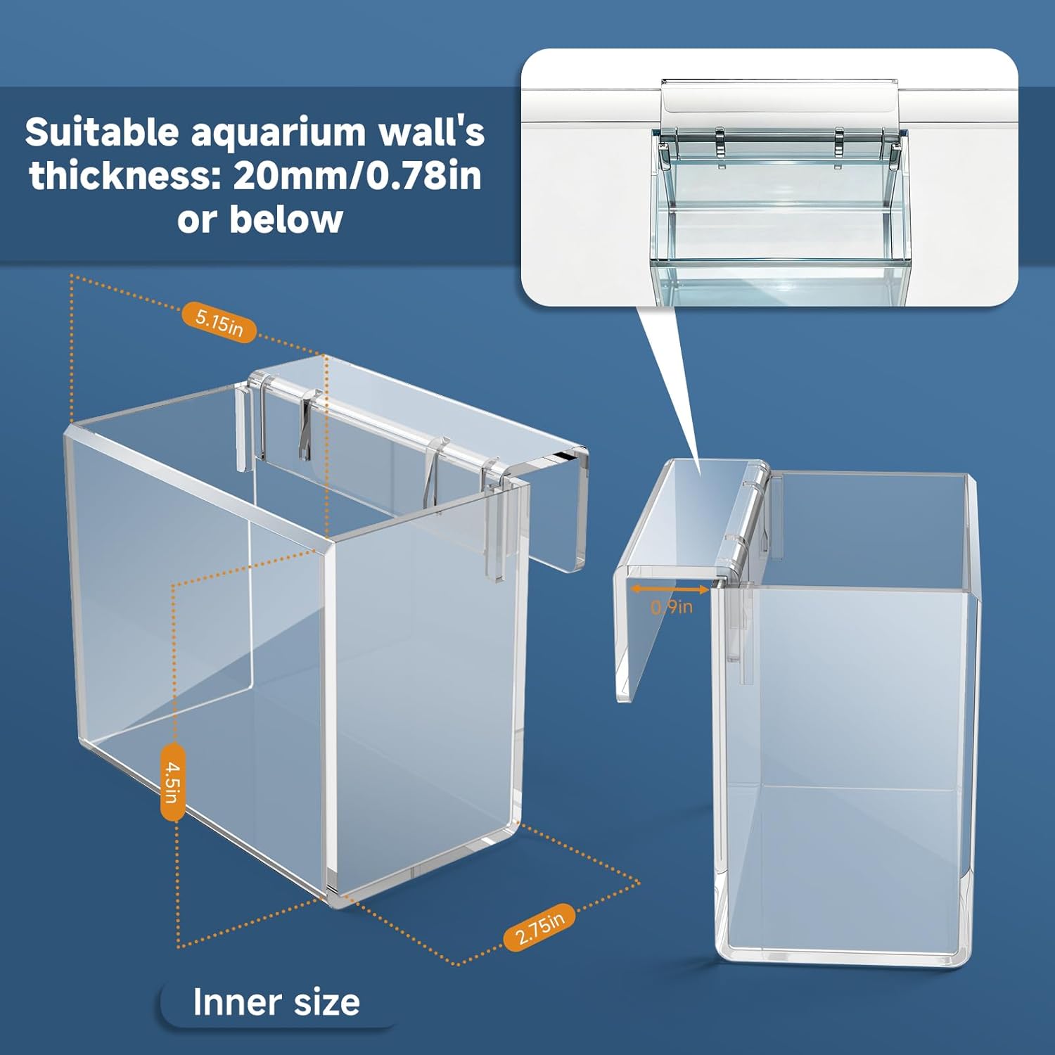 Acrylic Hatchery Incubator Tank for Fish & Corals, Hanging Acclimation Box for Saltwater & Freshwater Aquariums, Aquarium Fish Breeding Box for Small Fish Shrimp Turtle and...