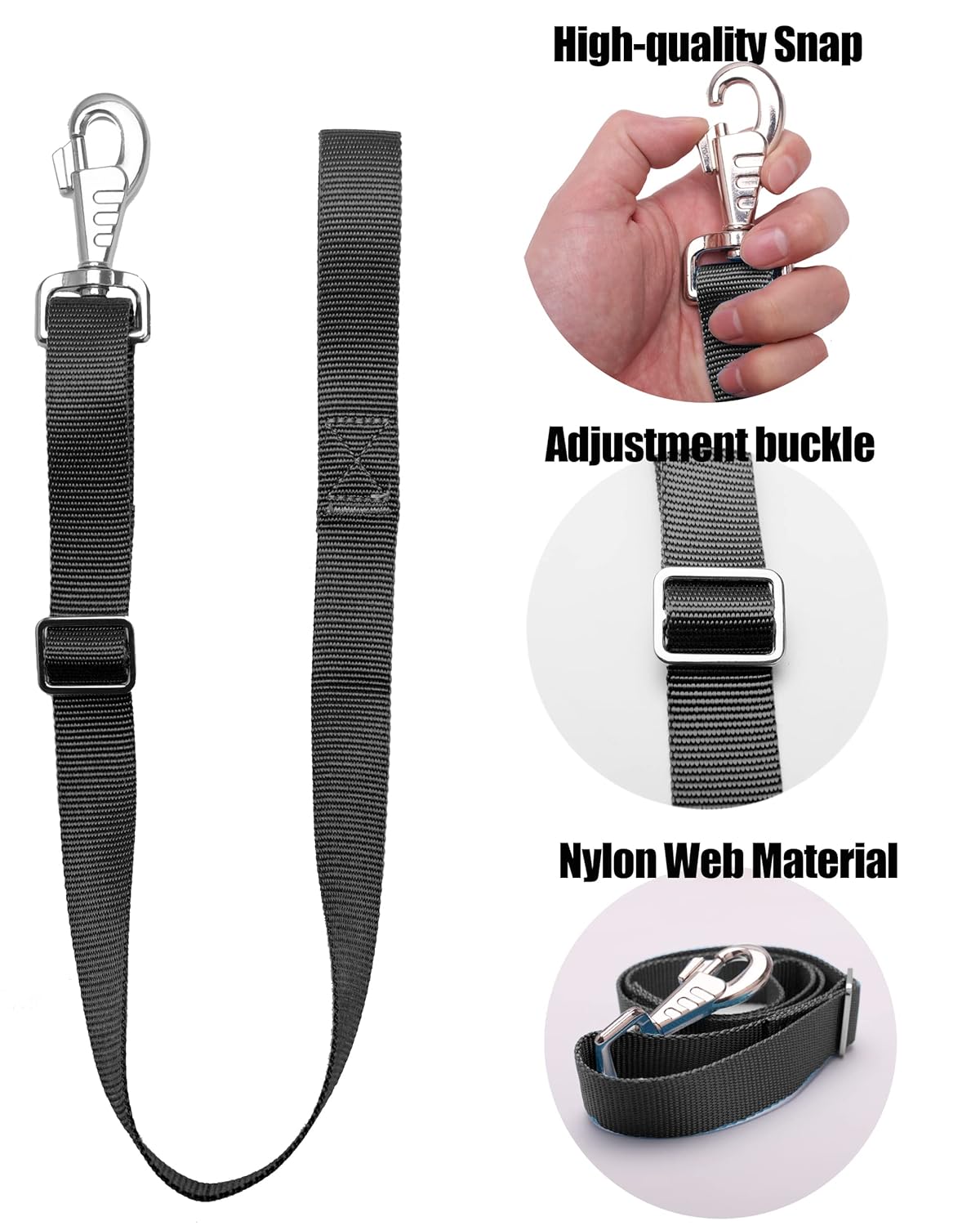 Adjustable Nylon Bucket Strap (3 Pack)- for Hay Nets, Water Buckets, Hanging Strap,Horse Outdoor Feeders,Heavy Duty Horse Water Feed, 30" (Black)