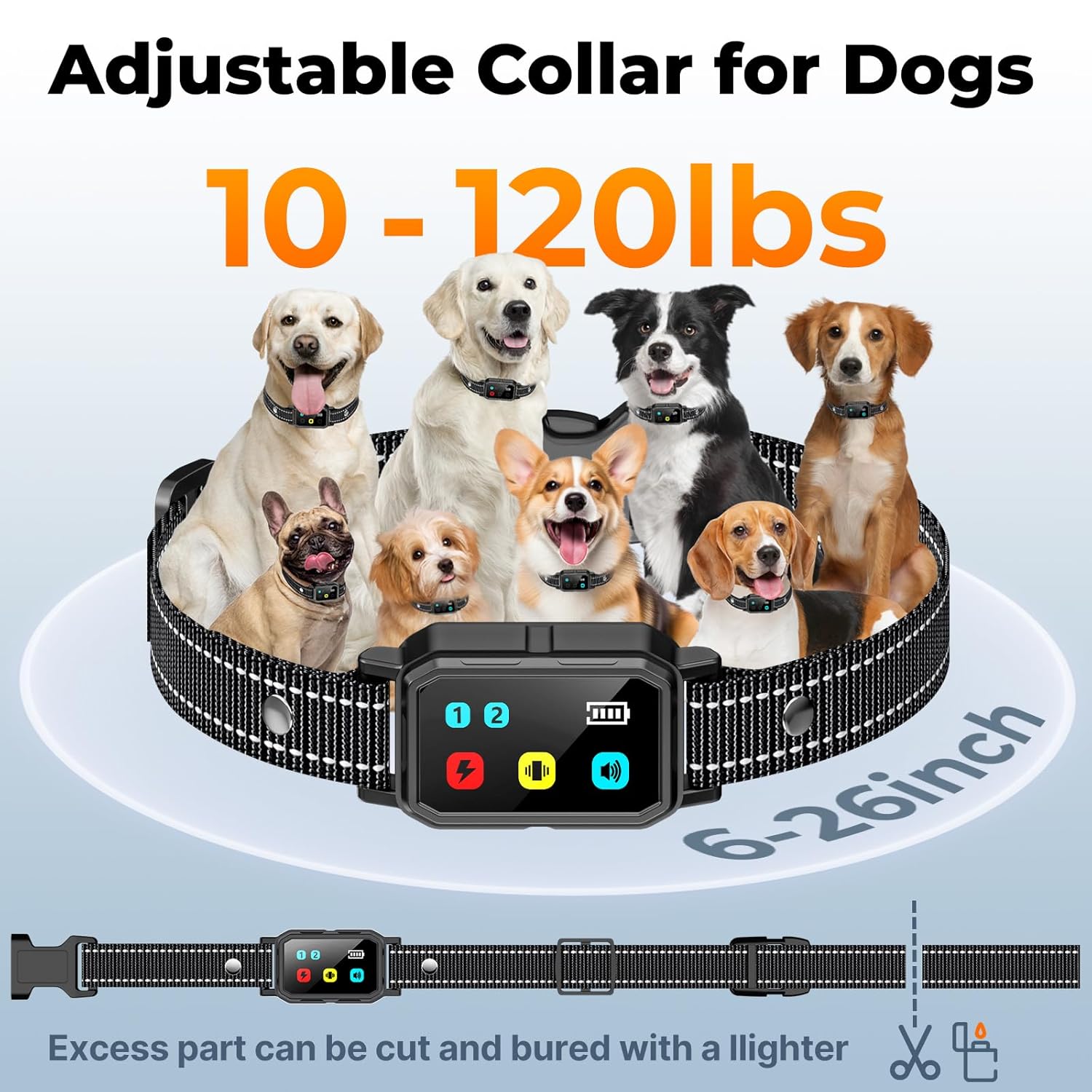 AI Dog Shock Collar 2 Dogs (10-120Lbs) - 3300FT Dog Training Collar with Remote, IPX7 Waterproof Collar with Beep, Vibration, Safe Shock for Large Medium Small Dogs, Keypad Lock...