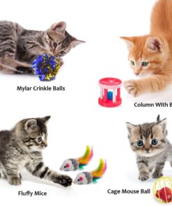 AILUKI 35 PCS Cat Toys Kitten Toys Assortments,Variety Catnip Toy Set Including 2 Way Tunnel,Cat Feather Teaser,Catnip Fish,Mice,Colorful Balls and Bells for Cat,Puppy,Kitty