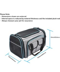 Airline Approved Pet Carrier, Large Soft Sided Pet Travel TSA Carrier 4 Sides Expandable Cat Collapsible Carriers with Removable Fleece Pad and Pockets for Cats Dogs and Small...