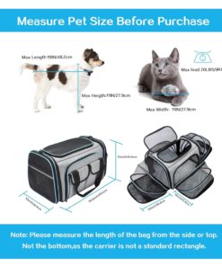 Airline Approved Pet Carrier, Large Soft Sided Pet Travel TSA Carrier 4 Sides Expandable Cat Collapsible Carriers with Removable Fleece Pad and Pockets for Cats Dogs and Small...