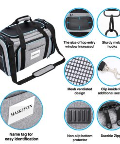 Airline Approved Pet Carrier, Large Soft Sided Pet Travel TSA Carrier 4 Sides Expandable Cat Collapsible Carriers with Removable Fleece Pad and Pockets for Cats Dogs and Small...