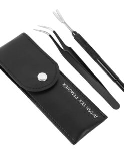 AKOSN Premium Tick Removal Tool - Stainless Steel Flea Remover for Pets Dogs Cats Humans -Safe Tick Control Puller &Precision Fine Point Tweezers to Completed Remove All Size...