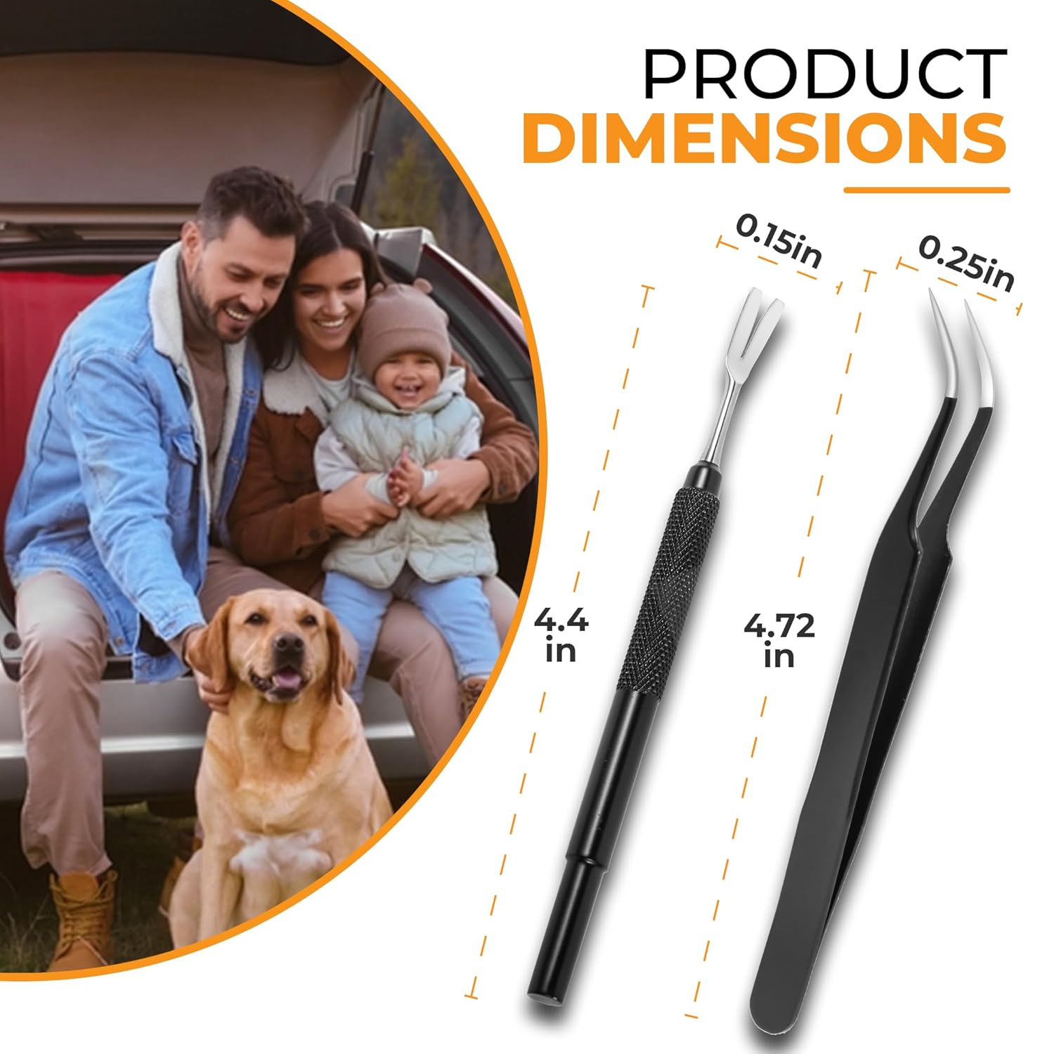 AKOSN Premium Tick Removal Tool - Stainless Steel Flea Remover for Pets Dogs Cats Humans -Safe Tick Control Puller &Precision Fine Point Tweezers to Completed Remove All Size...
