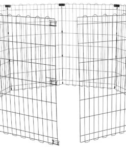 Amazon Basics Foldable Octagonal Metal Exercise Dog Playpen, Indoor/Outdoor Pet Fence, No Door, 8 Panels, Extra Small, 24 x 24 Inches, Black