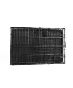 Amazon Basics Portable, Foldable Metal Wire Dog Crate with Removable Tray, Single Door, Divider Panel, Quick Setup, 30 x 19 x 21 in, Black