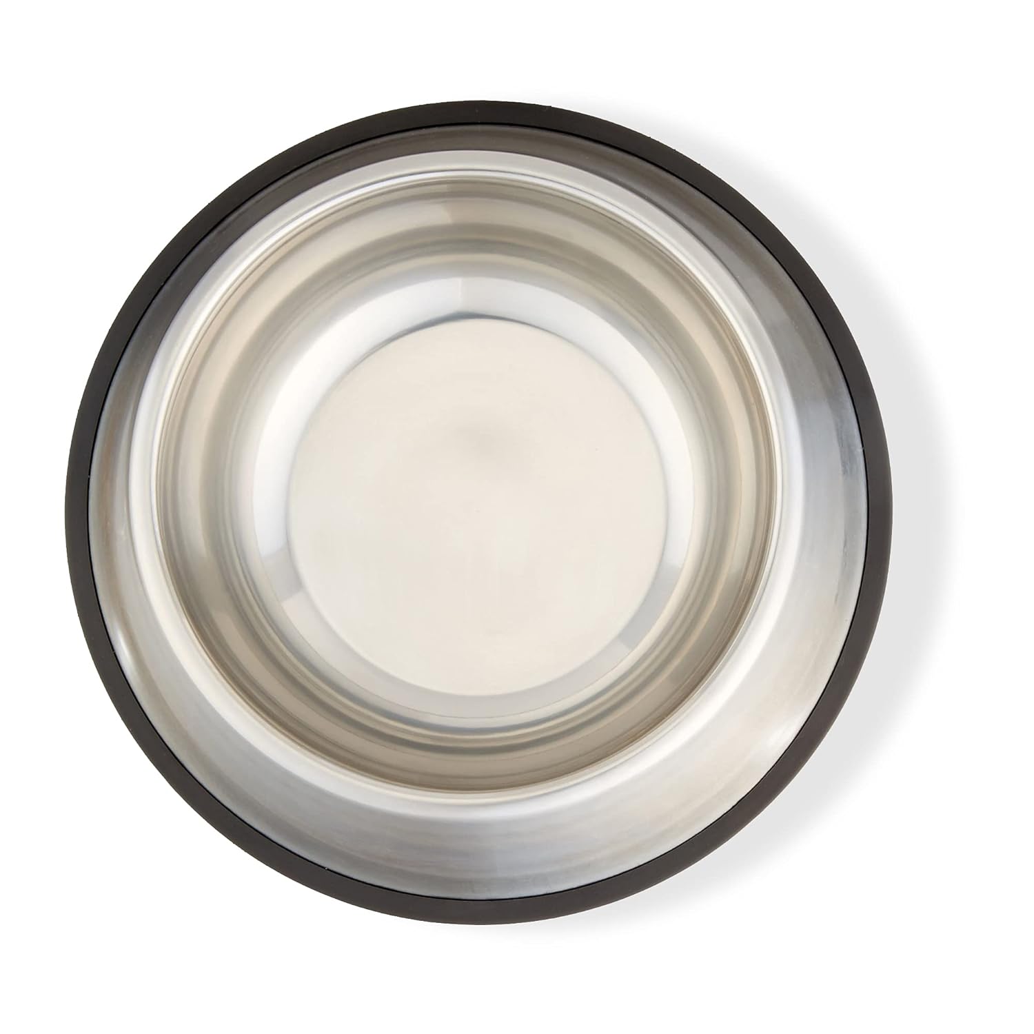 Amazon Basics Stainless Steel Non-Skid Dog Water And Food Bowls, Dishwasher Safe, Rust Resistant, 38oz Capacity, 10 x 2.8 Inches, 2-Pack