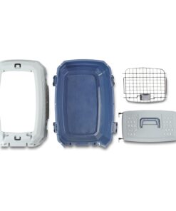 Amazon Basics Sturdy Portable 2-Door Top-Load Hard-Sided Pet Travel Carrier with Secure Ventilation, Handle, Front & Top Entry for Dogs, Cats, 22.8