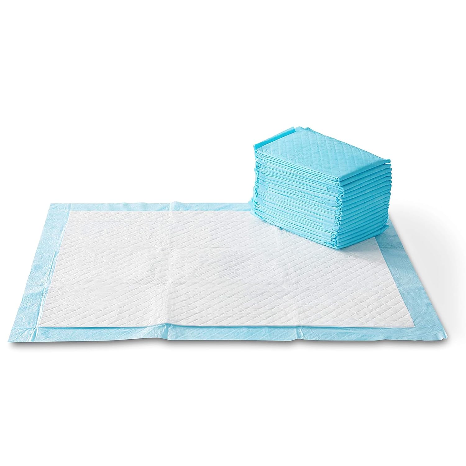 Amazon Basics Super Absorbent Dog and Puppy Potty Pads, Leak-Proof 5-Layer Design with Quick-Dry Surface for Housebreaking, Heavy Duty Absorbency, X-Large, 28 x 34 Inch, Blue &...