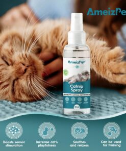 AmeizPet Catnip Spray for Cats, Cat Scratching Sprays, Transparent Cat & Kitten Behaviour Spray 50 ml (1.69 Oz)