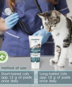 AmeizPet Hairball Remedy for Cats, Anti-Hairball Malt Paste for Pet Fur, Treatment for Long & Short Fur Cats, 4.23 Oz (120g)