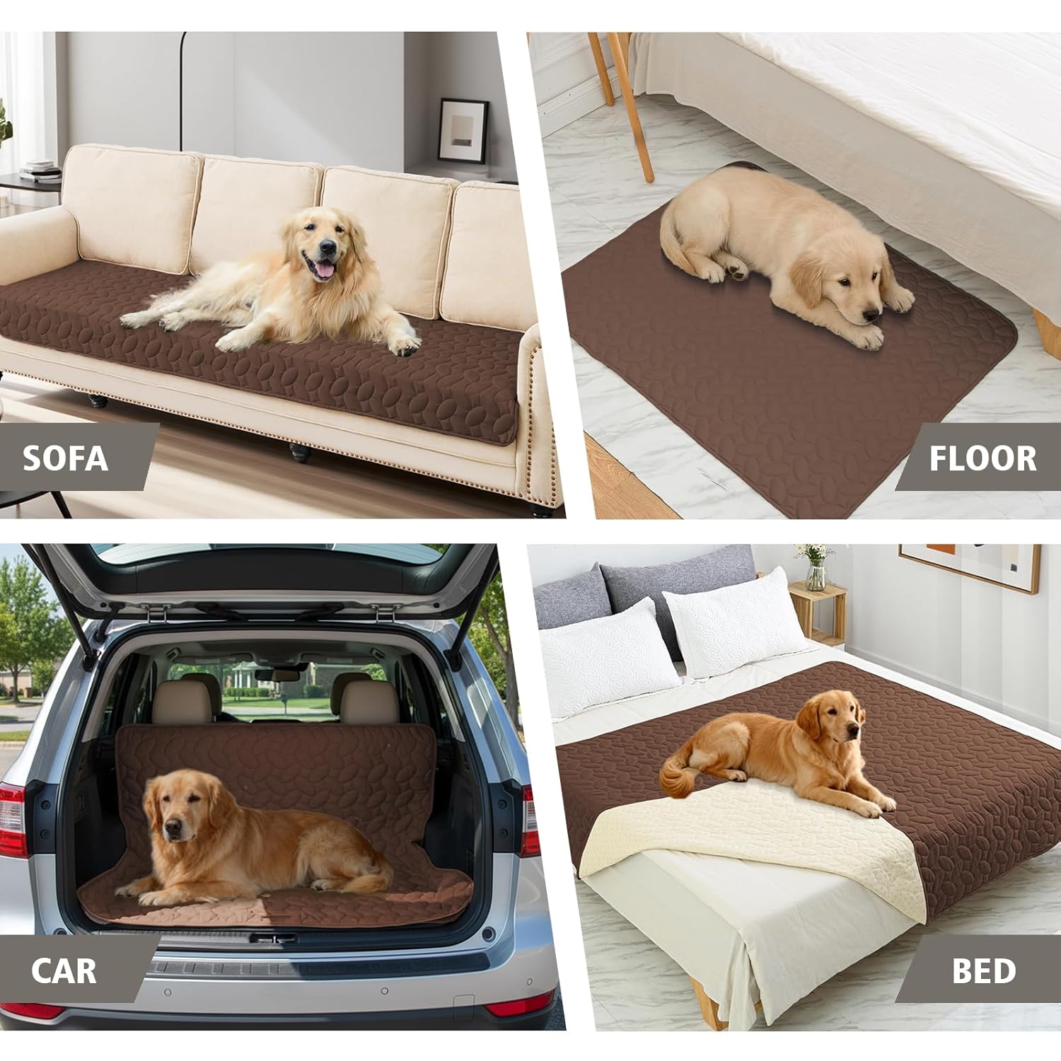 Ameritex Pet Bed Cover Dog Bed Blanket for Sofa and Furniture Waterproof New Pattern Design (30x70 Inch, Chocolate)