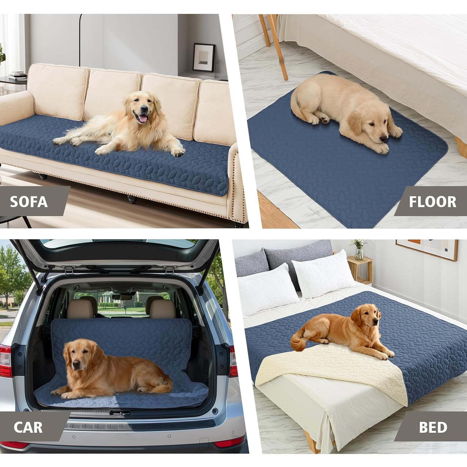 Ameritex Pet Bed Cover Dog Bed Blanket for Sofa and Furniture Waterproof New Pattern Design (30x70 Inch, Navyblue)