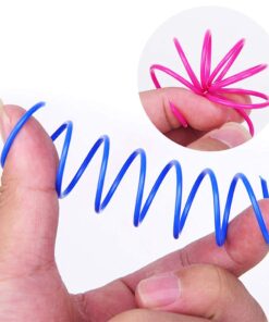 Andiker Interactive Cat Spiral Creative Spring Toy to Kill Time and Keep Fit, Sturdy and Heavy Plastic for Swatting, Biting, Hunting Kitten Toys, Colorful, 12 pcs