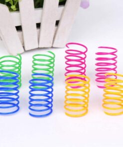 Andiker Interactive Cat Spiral Creative Spring Toy to Kill Time and Keep Fit, Sturdy and Heavy Plastic for Swatting, Biting, Hunting Kitten Toys, Colorful, 12 pcs