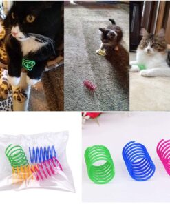 Andiker Interactive Cat Spiral Creative Spring Toy to Kill Time and Keep Fit, Sturdy and Heavy Plastic for Swatting, Biting, Hunting Kitten Toys, Colorful, 12 pcs