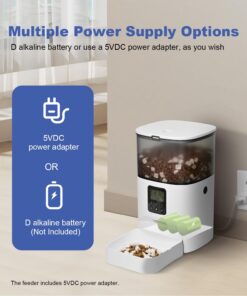 ANDOLL HOME Automatic Cat Feeder, 4L Cat Food Dispenser with 10s Voice Recorder, Pet Feeder up to 8 Meals per Day, Timed Dog Feeder with Dry Food Sealed Ring