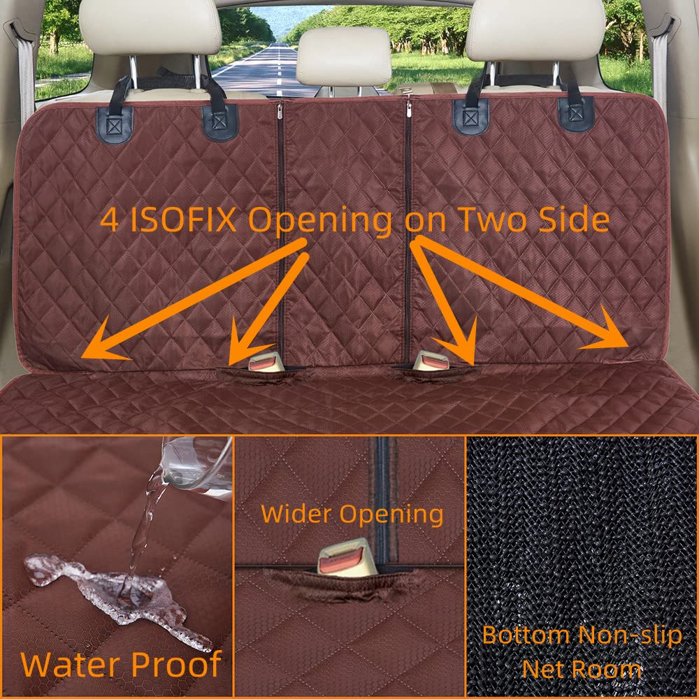 ANOSOSPECIAL Dog Car Seat Cover for Back Seat Cover for Kids,Non Stick Fur Rear Seat Protector for Pet,Nonslip Waterproof Universal Fit Interior Backseat Covers for Auto Van SUV...