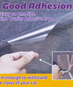 Anti-Cat Scratch Furniture Protector-12-Pack –Single-Sided, Heavy-Duty Self-Adhesive Tape, No-Residue for Couch, Doors & Walls - with 52 Twist Pins