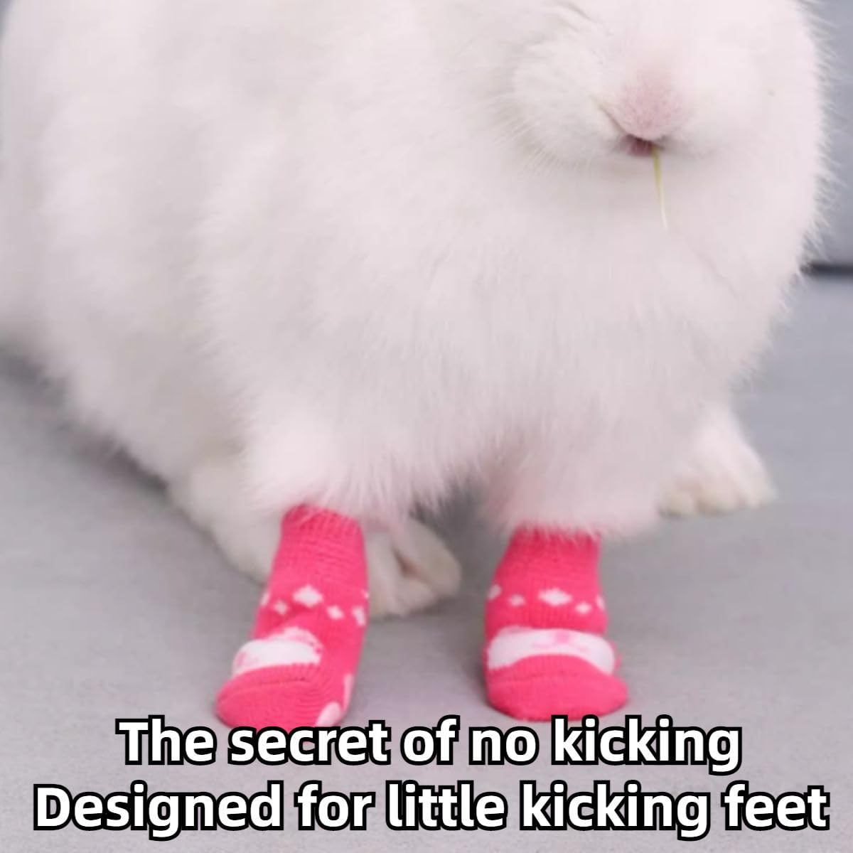Anti-Slip Rabbit Socks Set of 8 - Pet Paw Protectors Bunny Socks for Indoor Hardwood Floor (S)