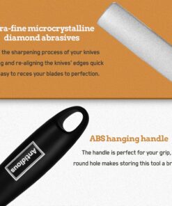 Antidious Hoof Knife Sharpener, 5 inch Farrier tool Honing Rod with Diamond Coated to Keep Hoof Knives and Cutting Instruments Sharp Black
