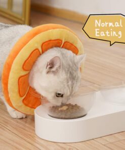 ANWA Adjustable Cat Cone Collar Soft, Cute Cat Donut Collar After Surgery, Kitten Recovery Cones to Stop Licking