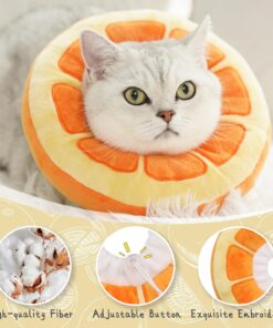 ANWA Adjustable Cat Cone Collar Soft, Cute Cat Donut Collar After Surgery, Kitten Recovery Cones to Stop Licking