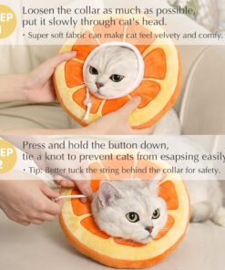 ANWA Adjustable Cat Cone Collar Soft, Cute Cat Donut Collar After Surgery, Kitten Recovery Cones to Stop Licking