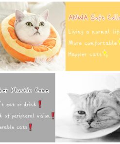 ANWA Adjustable Cat Cone Collar Soft, Cute Cat Donut Collar After Surgery, Kitten Recovery Cones to Stop Licking