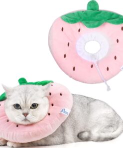ANWA Adjustable Cat Cone Collar Soft, Cute Cat Donut Collar After Surgery, Kitten Recovery Cones to Stop Licking