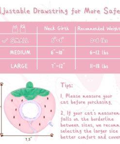 ANWA Adjustable Cat Cone Collar Soft, Cute Cat Donut Collar After Surgery, Kitten Recovery Cones to Stop Licking