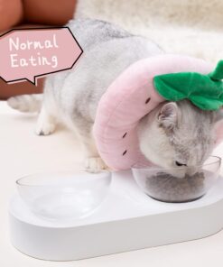 ANWA Adjustable Cat Cone Collar Soft, Cute Cat Donut Collar After Surgery, Kitten Recovery Cones to Stop Licking