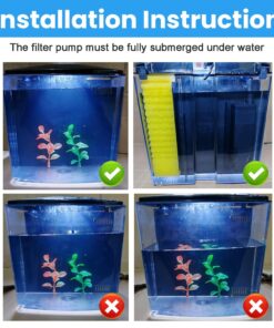 AQUANEAT Fish Tank, 1.2 Gallon Aquarium, Small Betta Fish Tank Starter Kit with LED Light and Water Filter Pump, Rectangular