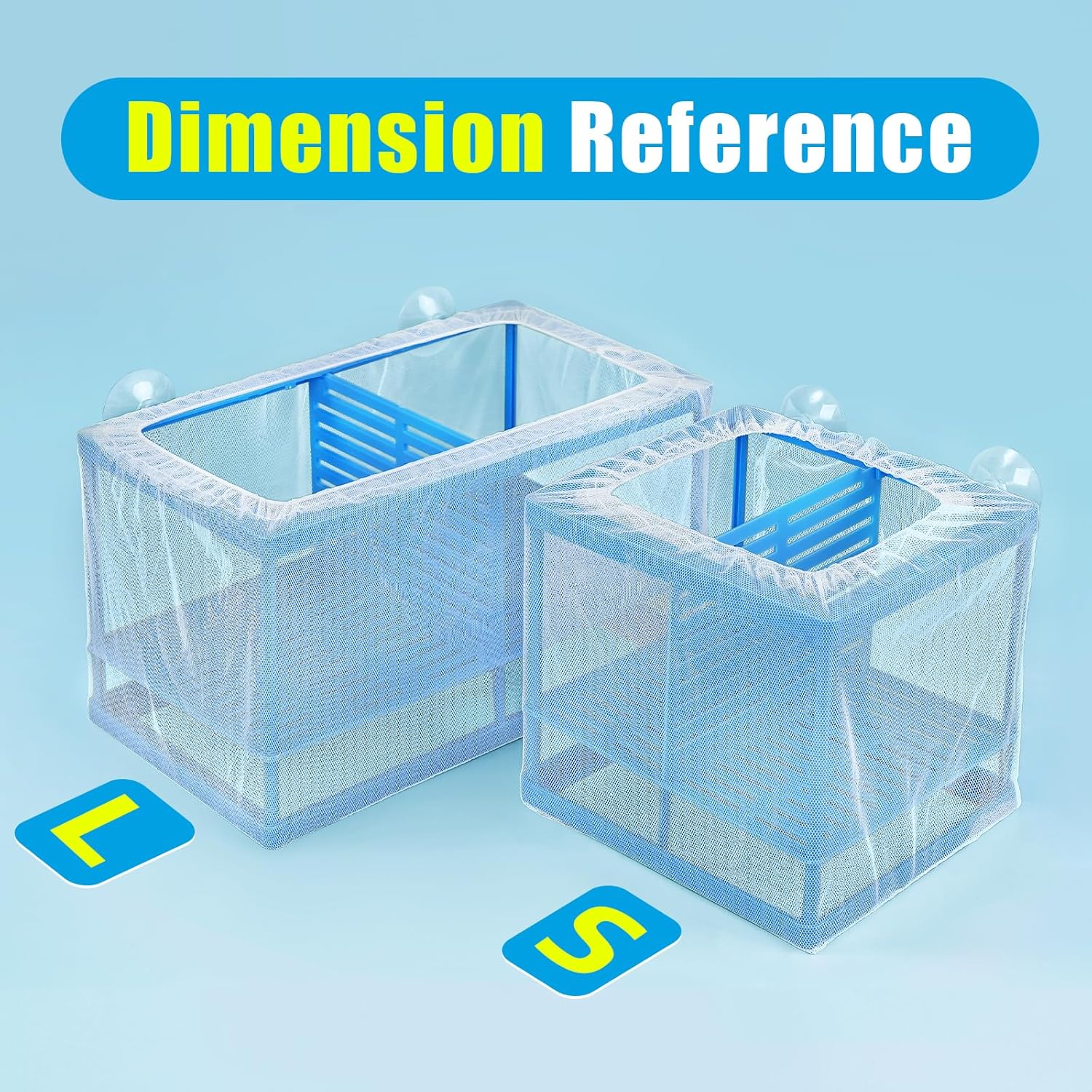 AQUANEAT Fish Tank Breeder Small Mesh Net Fry Saver Aquarium Spawn Hatchery Isolation with Suction Cups Hatchery Incubator for Shrimp Betta