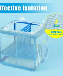 AQUANEAT Fish Tank Breeder Small Mesh Net Fry Saver Aquarium Spawn Hatchery Isolation with Suction Cups Hatchery Incubator for Shrimp Betta