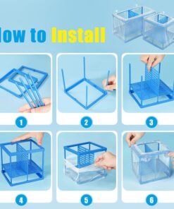 AQUANEAT Fish Tank Breeder Small Mesh Net Fry Saver Aquarium Spawn Hatchery Isolation with Suction Cups Hatchery Incubator for Shrimp Betta