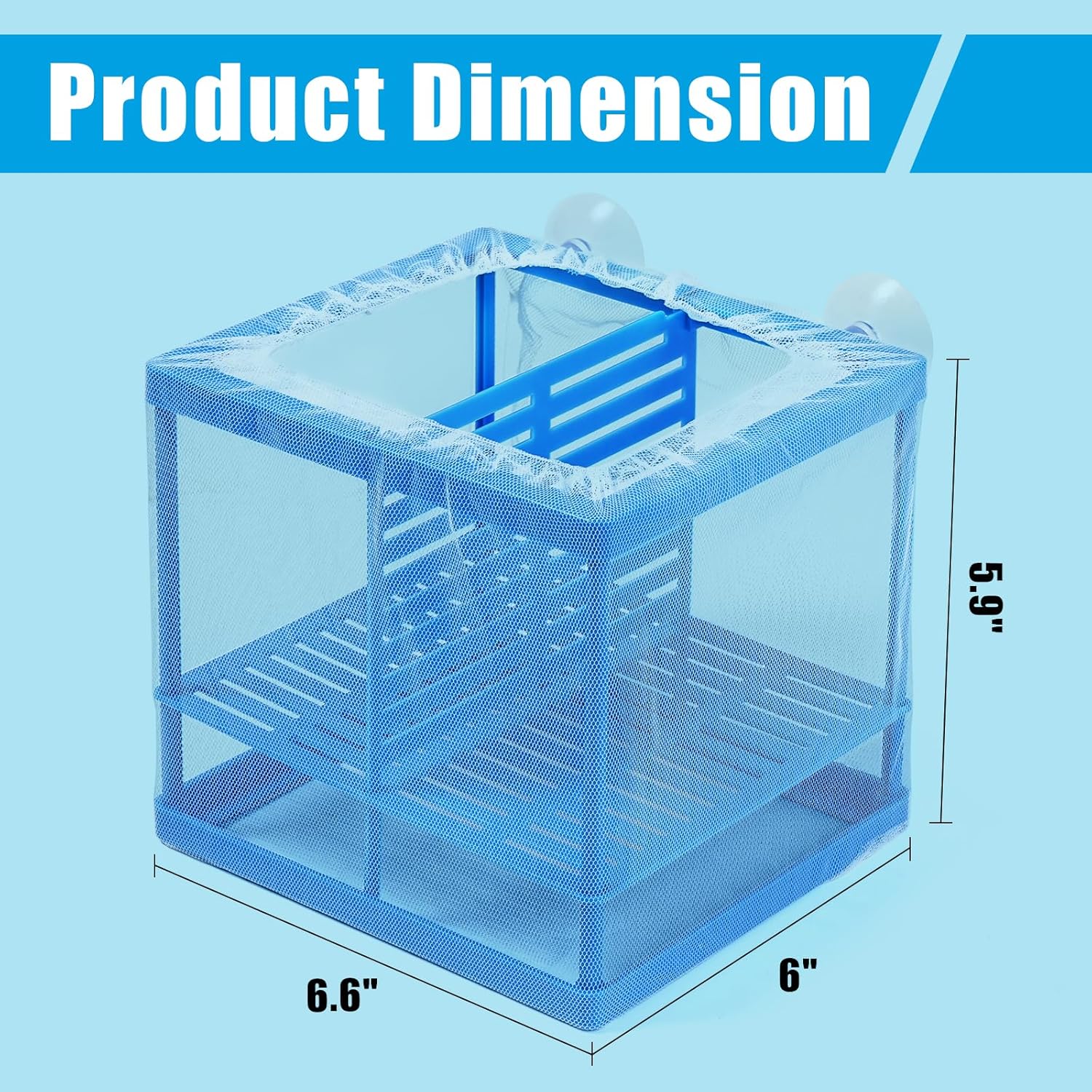 AQUANEAT Fish Tank Breeder Small Mesh Net Fry Saver Aquarium Spawn Hatchery Isolation with Suction Cups Hatchery Incubator for Shrimp Betta